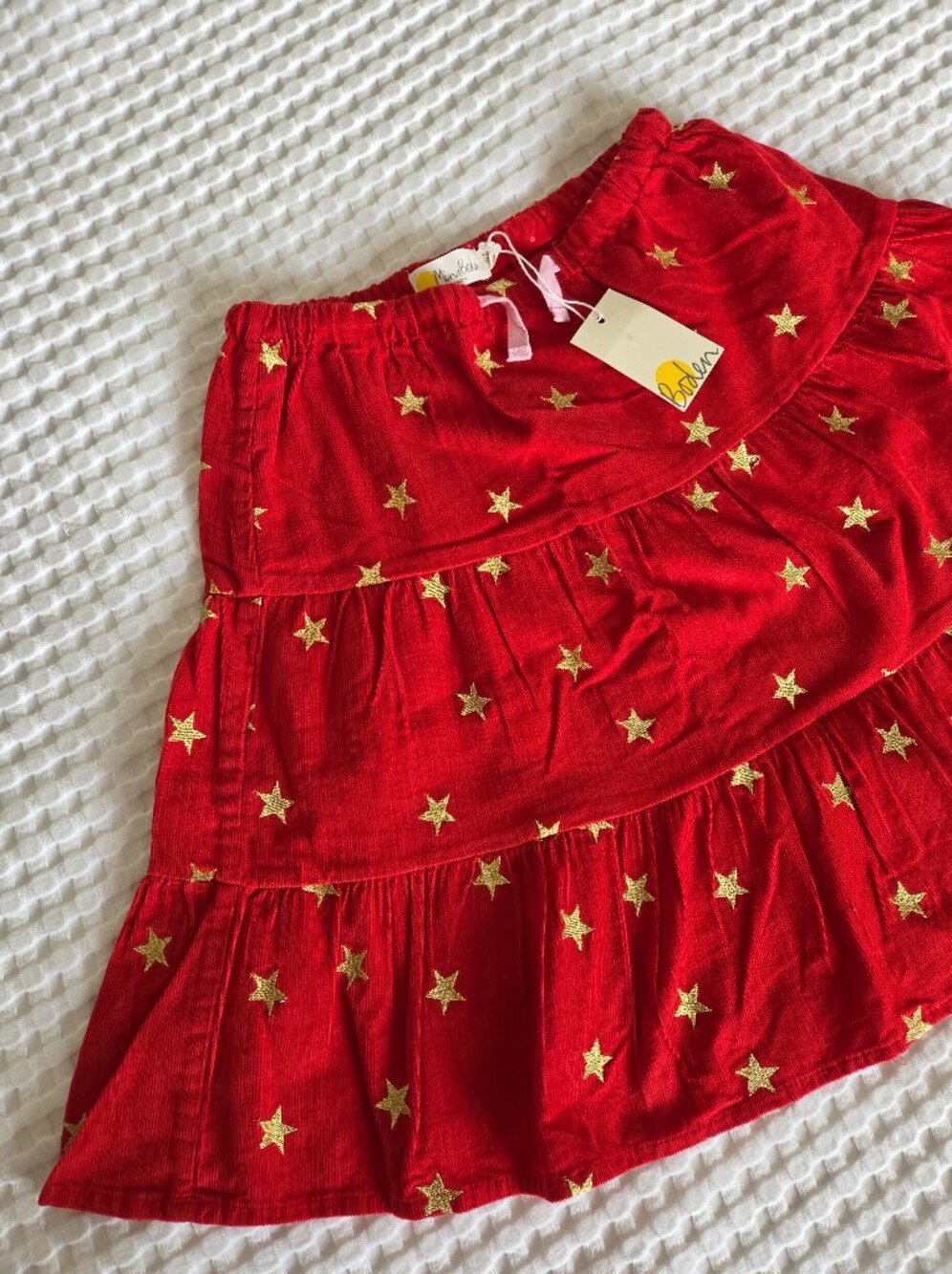 Mini Boden Corduroy Embroidered Star Skirt